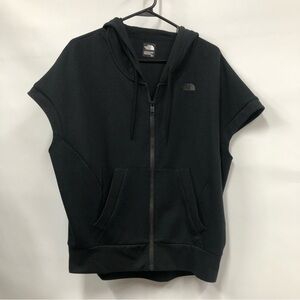 The North Face women y2k black hooded vest w/pockets full zipper size s